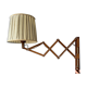 Wall lamp scissors in teak wood