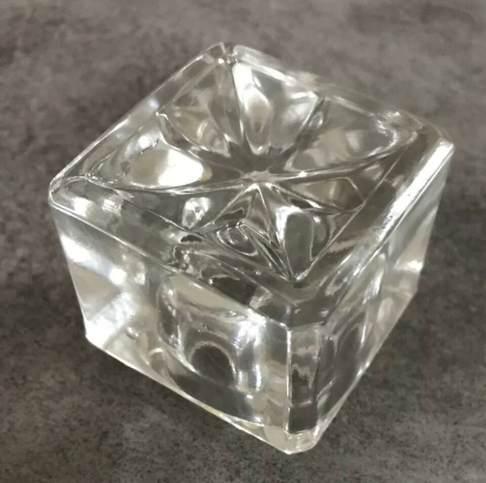 Candle holder holder -candle table vintage glass square shape