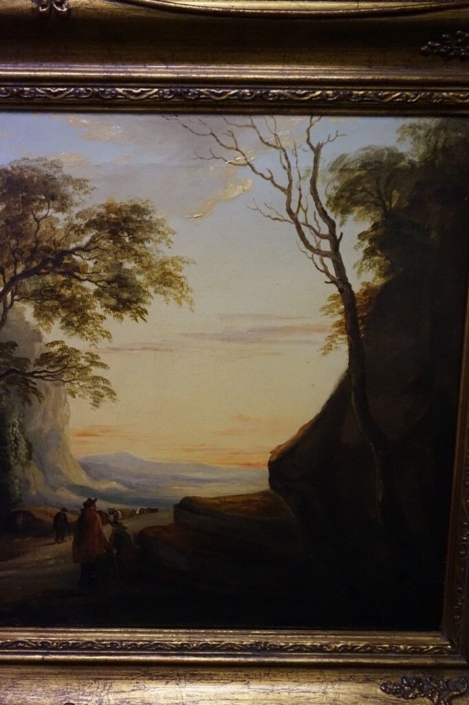 Landscape. Oil on a wooden panel.