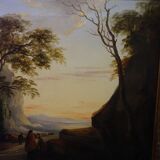 Landscape. Oil on a wooden panel.