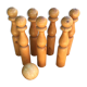 Jeu de 7 quilles en bois avec boule