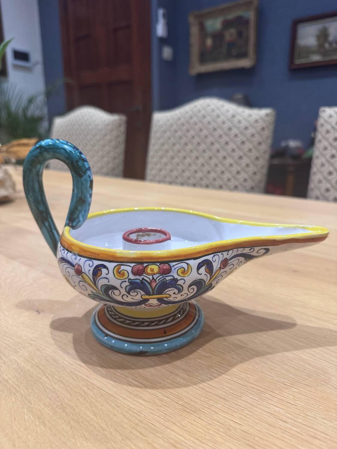 Painted ceramic candlestick – Deruta