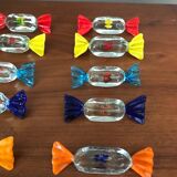 Set of ten murano glass knife holders