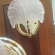 Rare set of wall sconces and shell ceiling light.