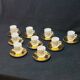 9 Moka Coffee Cups + Saucers Arabia Finland Mira Design Esteri Tomula