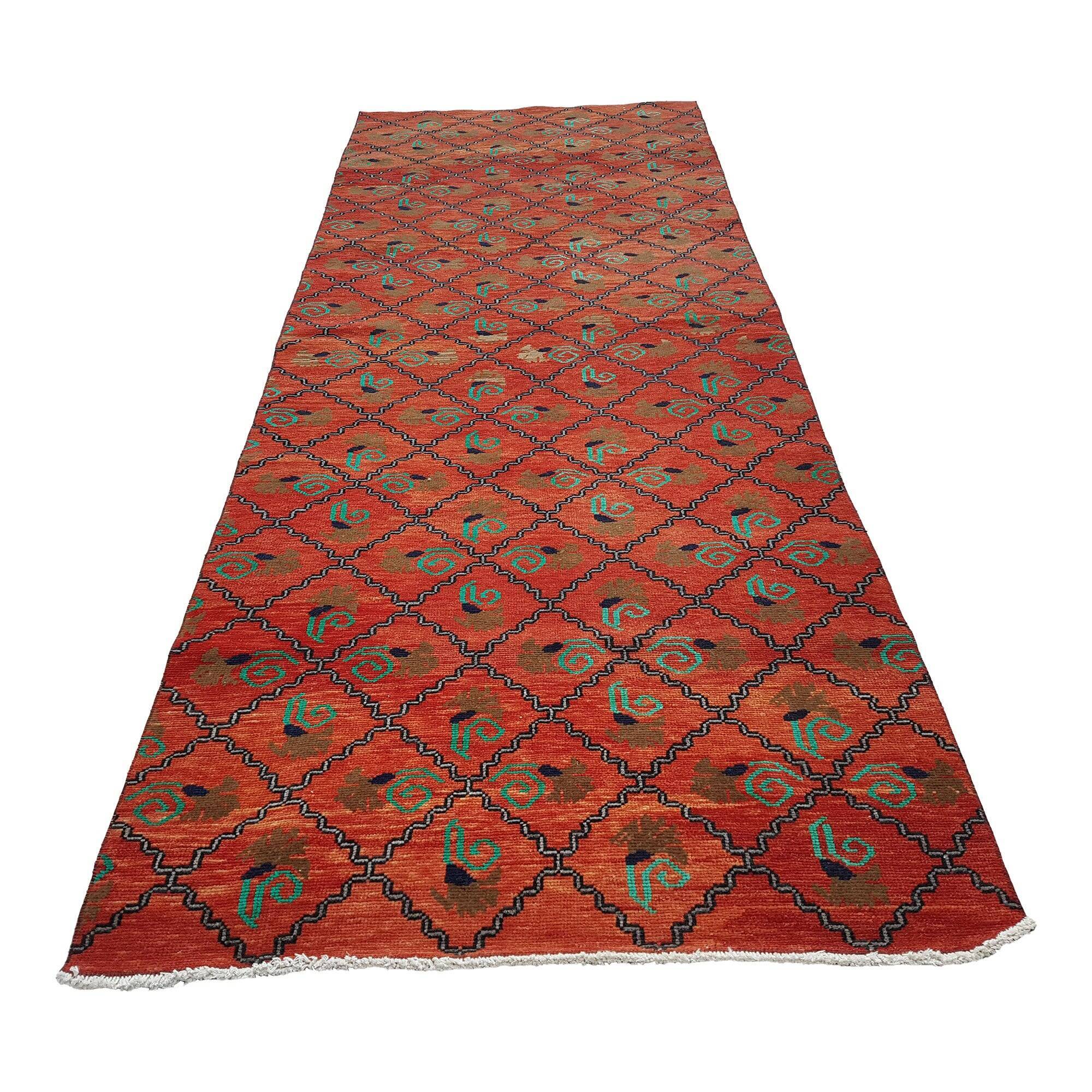 Vintage Turkish Oushak rug 118x306 cm