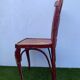 Set of 4 bistro chairs in carved and colored wood, 1930