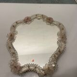 Pink Venetian Murano Glass Table Mirror 1960’s