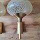 Paire d'appliques laiton et verre givré 1960