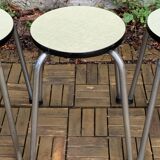 Vintage stackable stools Formica beige 1960