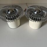 Pair of vintage design spring lamp wall lights from the 70s