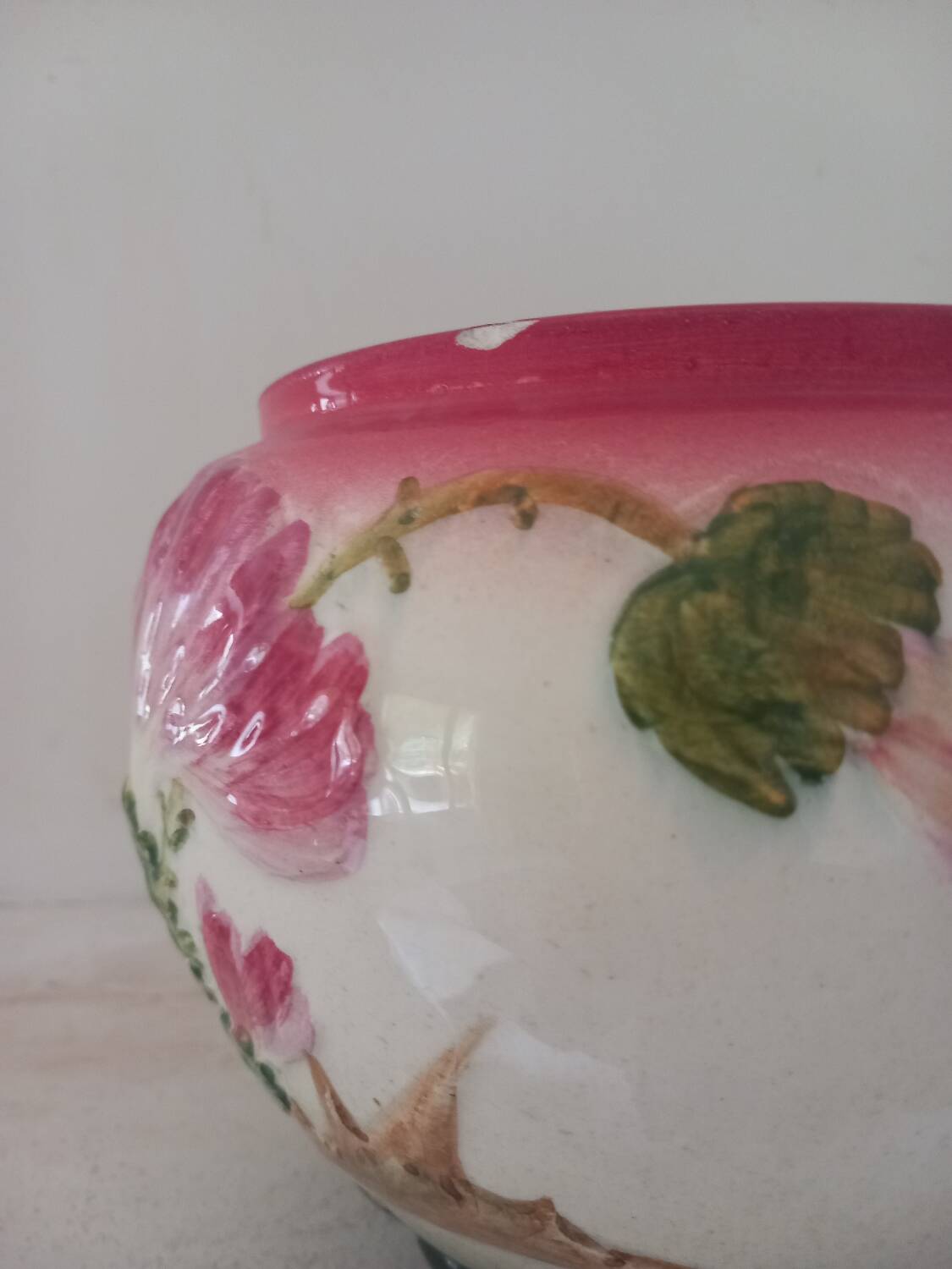 Delphin Massier earthenware cache pot