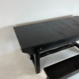 Brutalist elm table Wabi-sabi spirit and its 2 benches