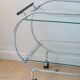 Desserte chariot chrome et verre vintage