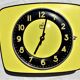 Pendulum, Yellow JAPY Formica wall clock from the 60s VINTAGE