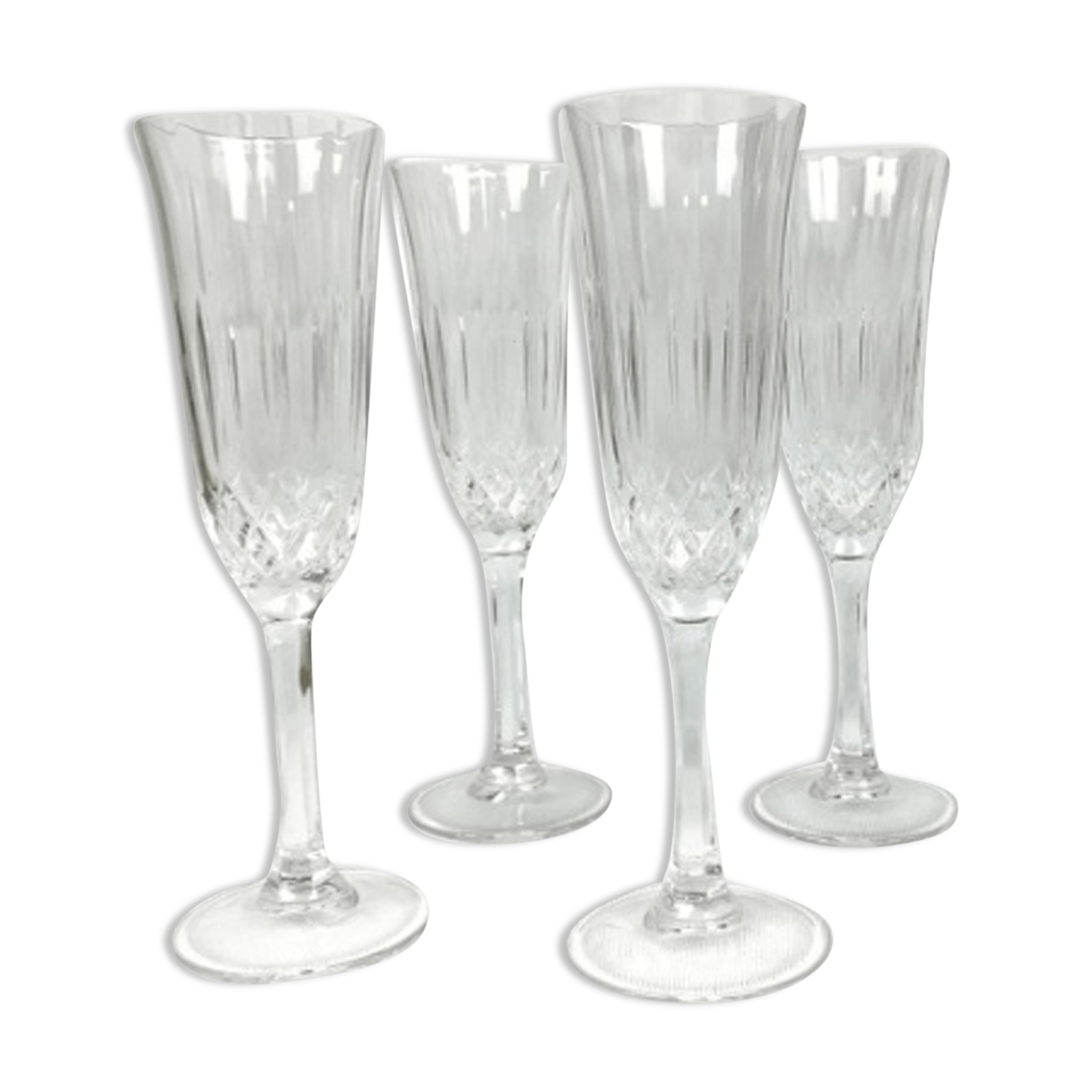 Set of 4 Crystal champagne flutes