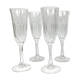 Set of 4 Crystal champagne flutes