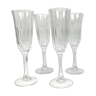 Set of 4 Crystal champagne flutes