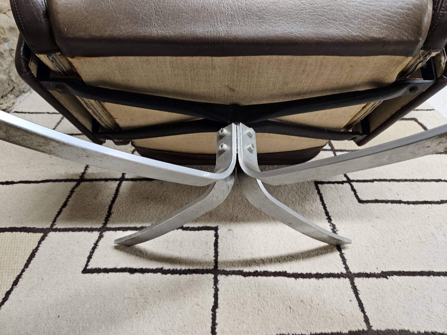 Vintage leather lounge chair 1960