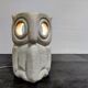 Limestone owl lamp by Albert Tormos, 1970s