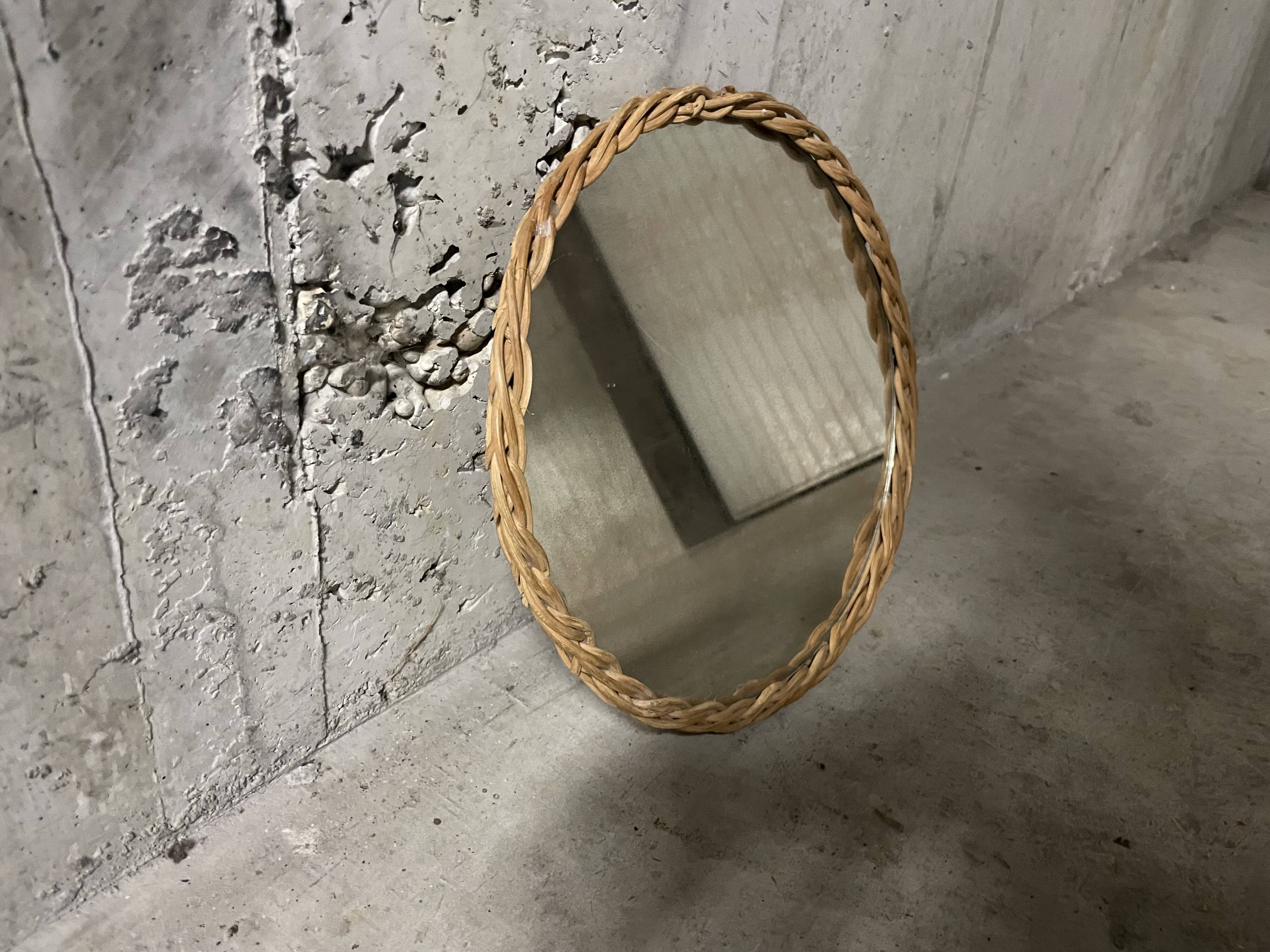 Wicker mirror from the 60s