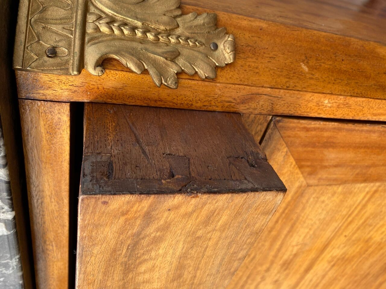 Mahogany Secretary Period Transition XVIII Eme Century