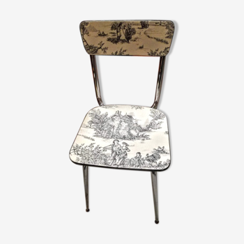 Chaise formica en mode toile de Jouy
