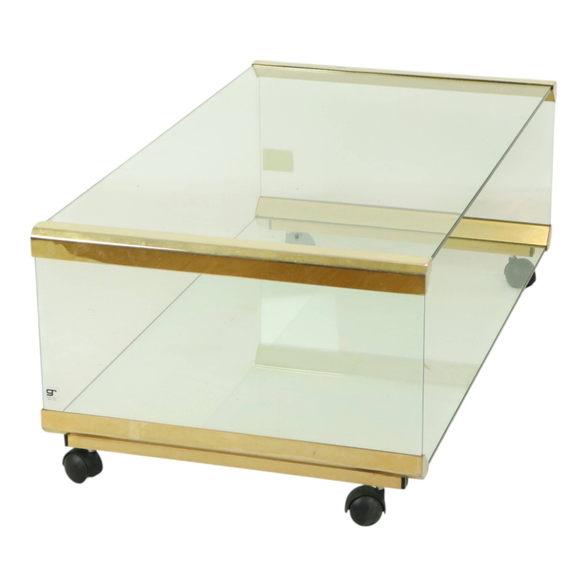 Italian Glass Coffee Table Gallotti & Radice Vintage Design 100cm
