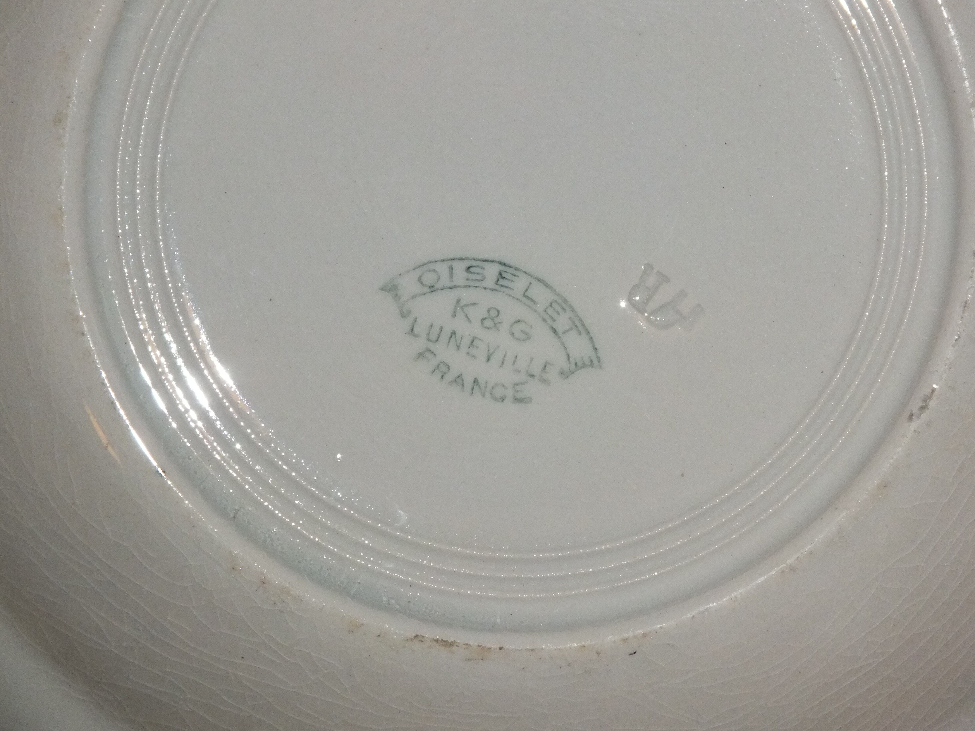 Hollow plate KG Lunéville Oiselet Art Deco style