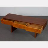 Vintage low console in wood and opaline, 1960