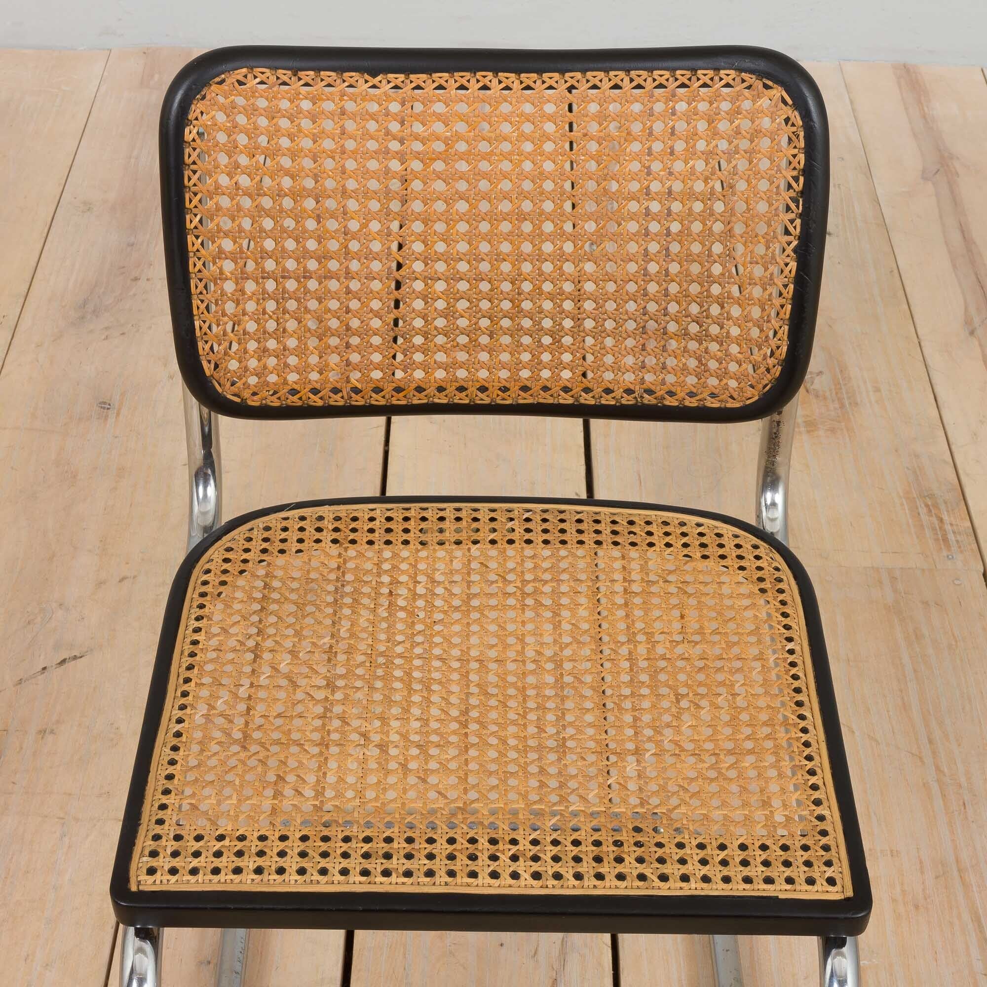 Early production black Cesca chair by Marcel Breuer, Italy 1960s