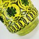 1960s bay keramik vase relief flower decor green yellow black model 76 40