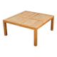 Table basse carrée en bois massif et cannage