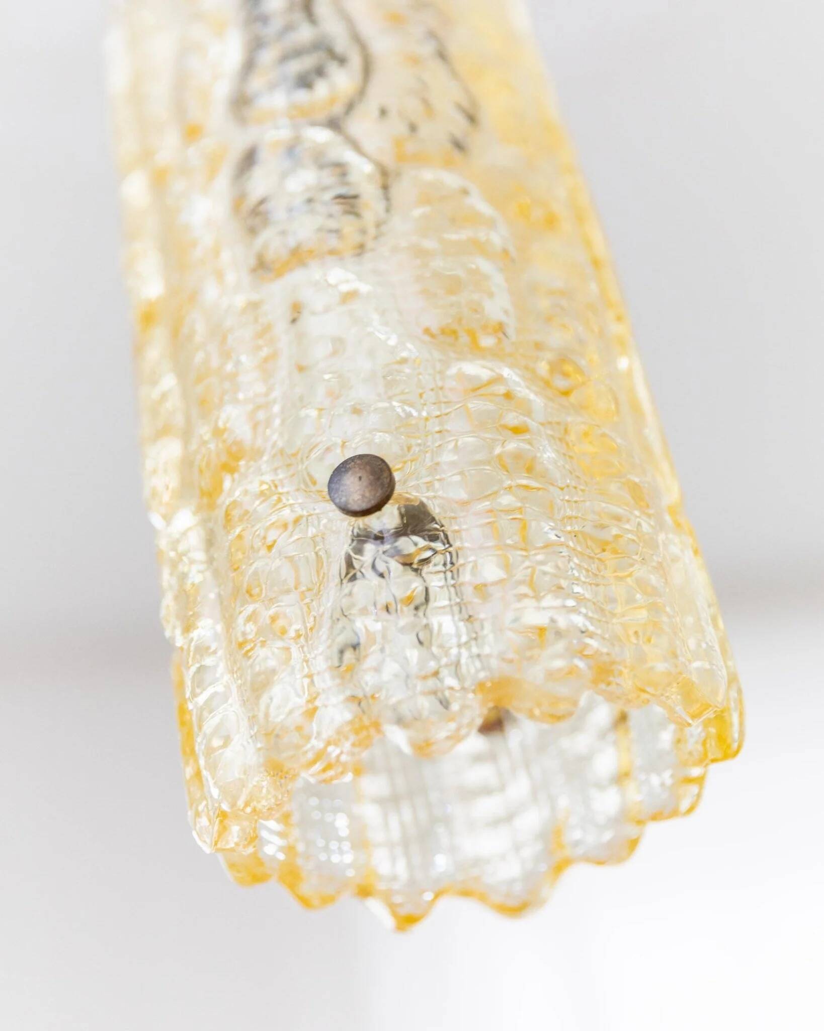 Vintage ceiling light by Carl Fagerlund for Orrefors - moulded golden glass, warm light, glass texture - 1960s - timeless design, gift idea.