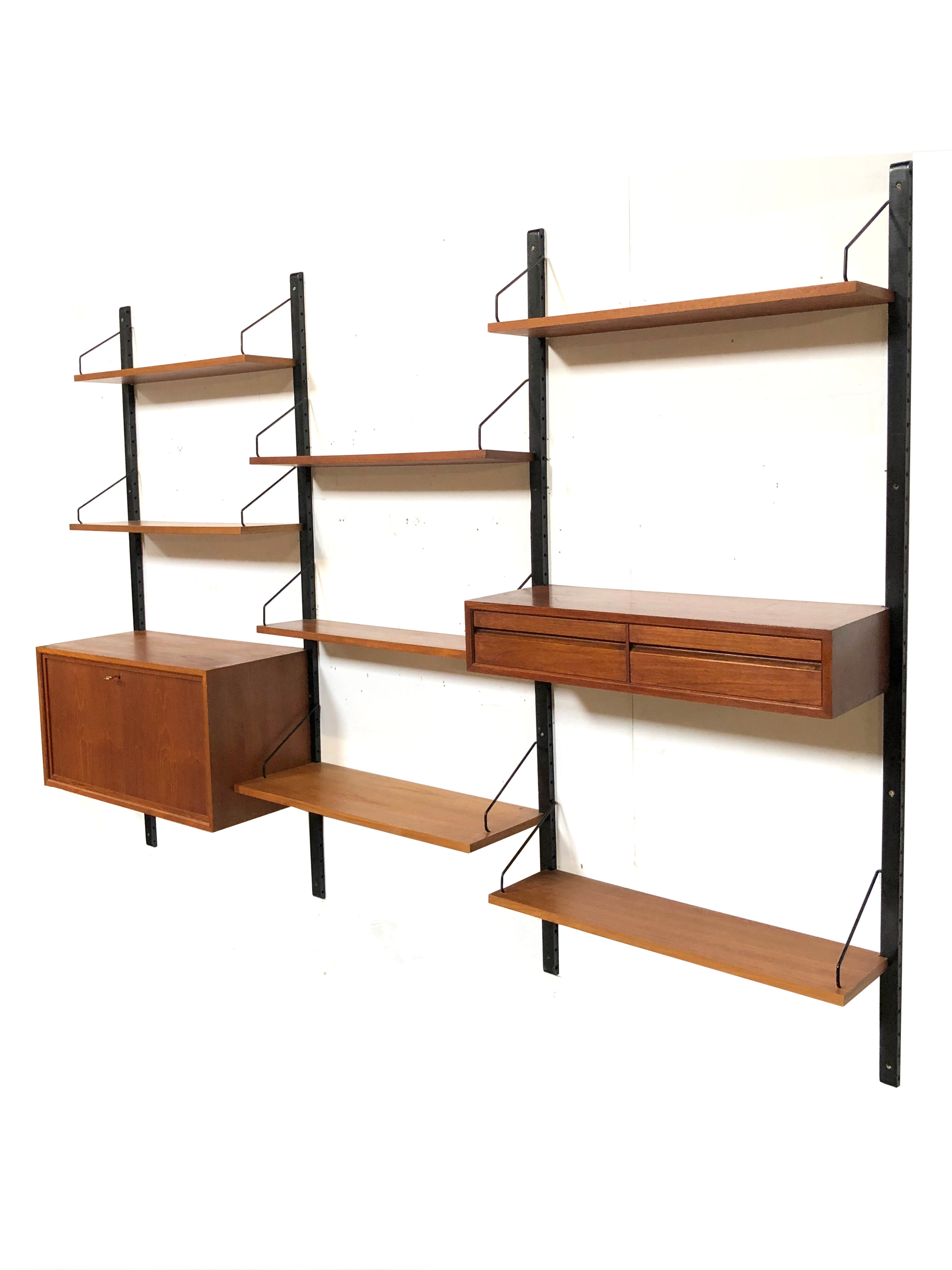 Vintage Poul Cadovius Royal System Wall Console