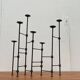 Mid-century brutalist extendable wrought iron floor chandelier, 1960s.