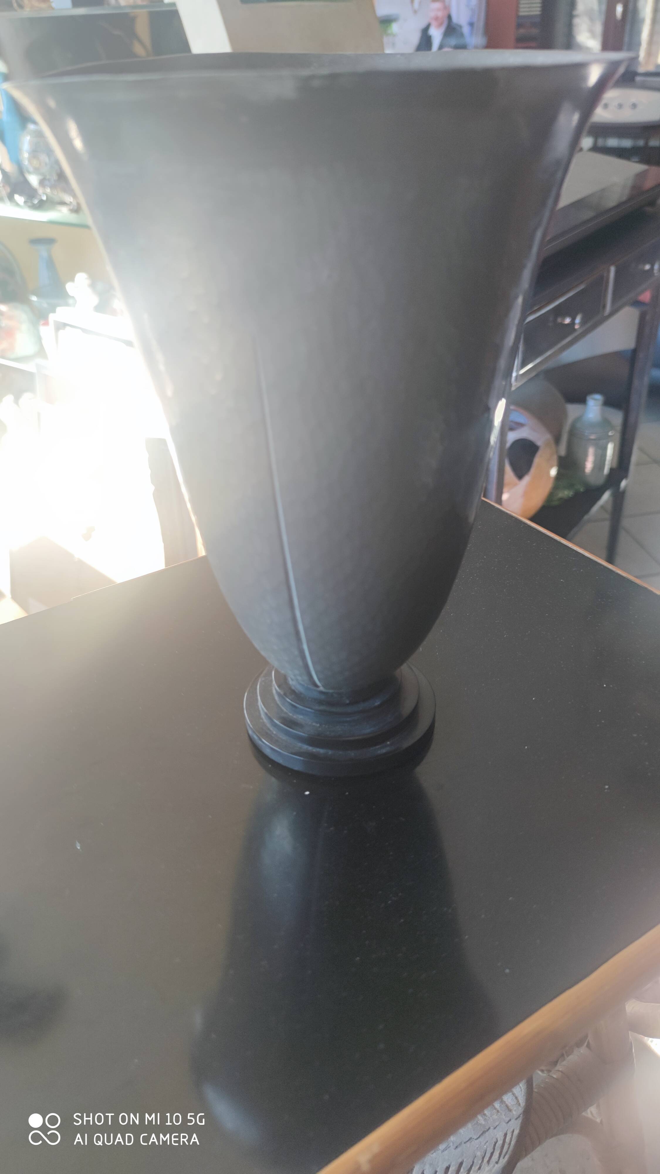 Hammered pewter vase, 1930, by Pierre Amédée Plasait
