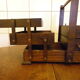 Wooden sewing box to lay from the 1960s/70s