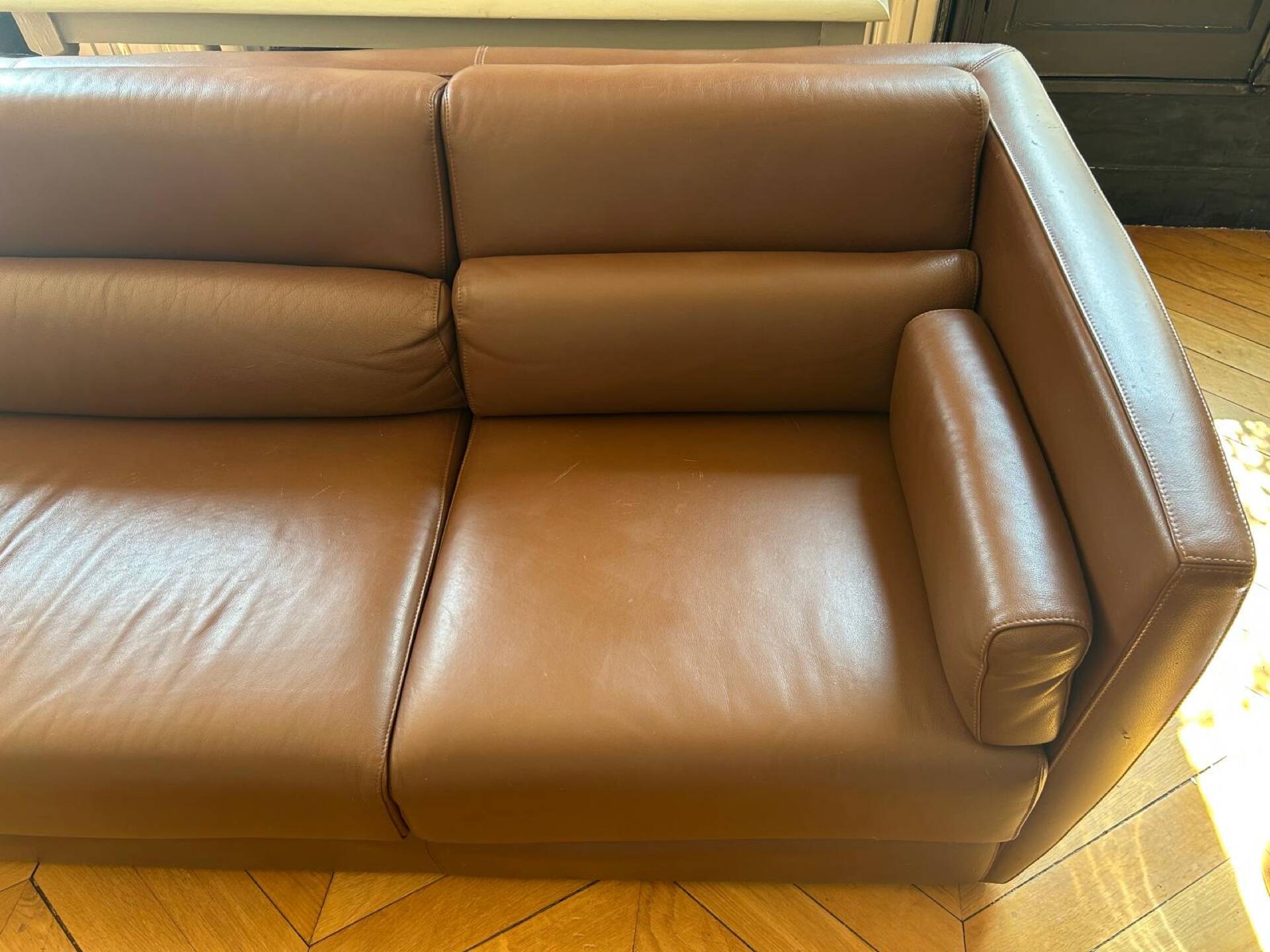 Christophe Delcourt for Roche Bobois Leather Sofa