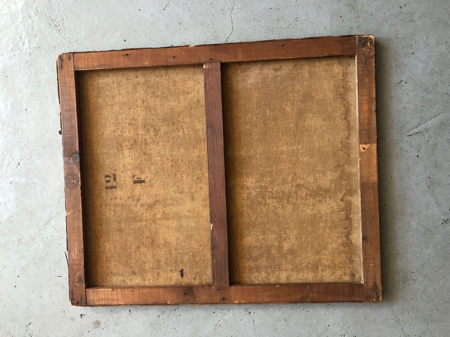 Old portrait oil on canvas mustachioed man