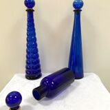 Ancien flacon d’apothicaire en verre bleu cobalt