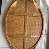 Rattan tray duo