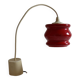 White and red opaline glass chandelier vintage 1970 space age