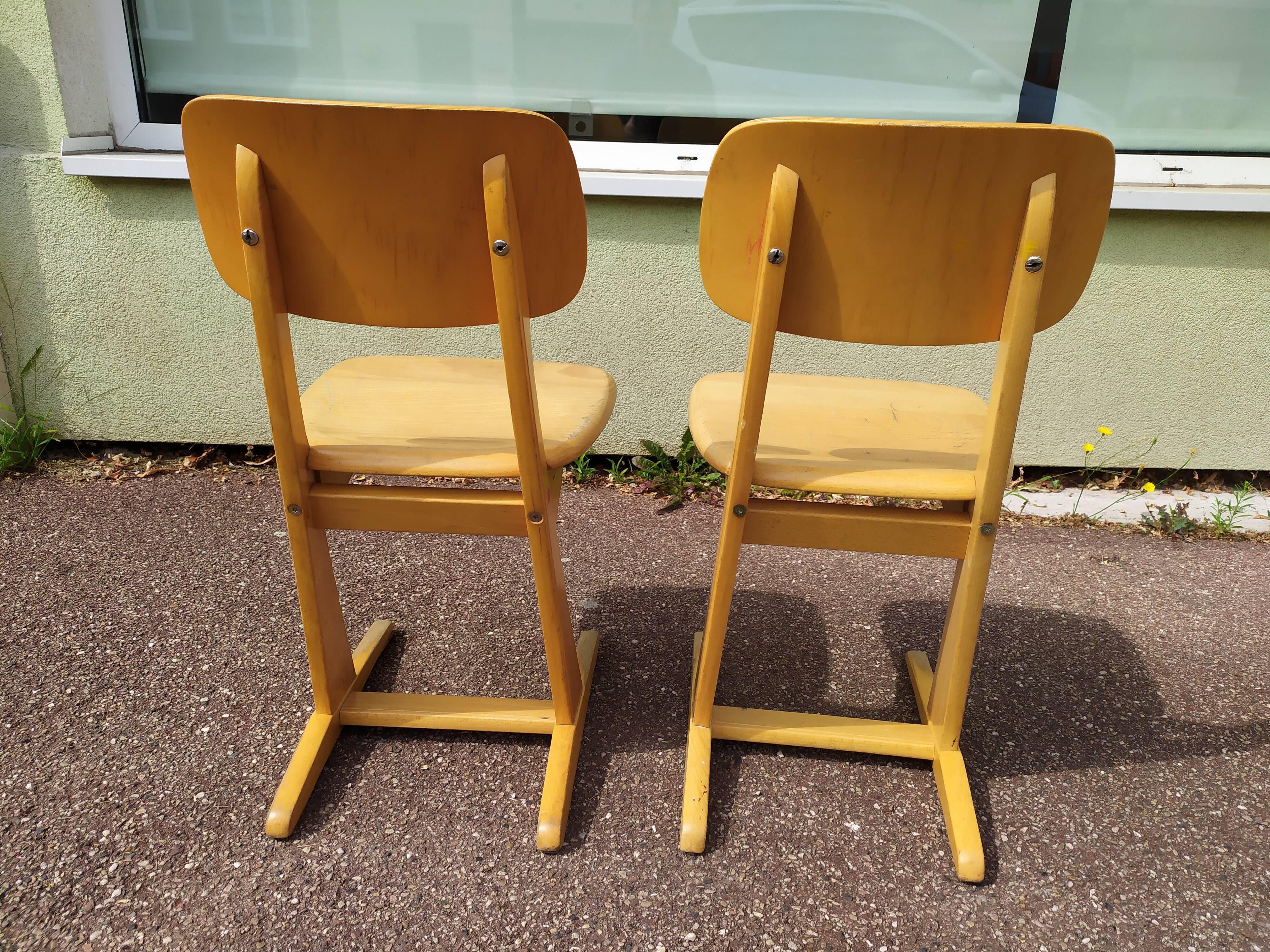 Lot of 2 Casala children's chairs - vintage