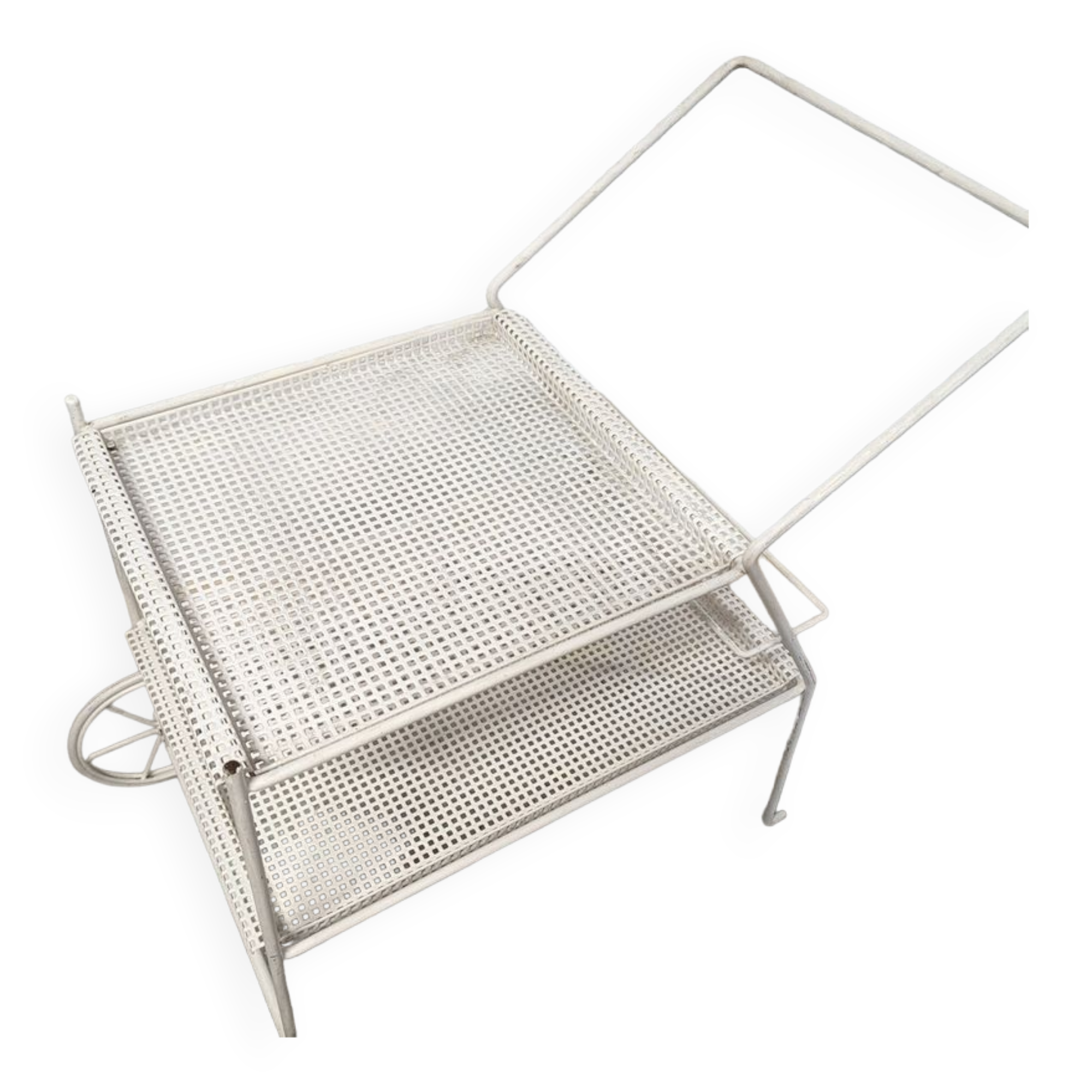 Perforated metal service trolley