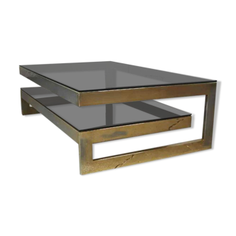 23 Carat gold plated G-shape coffee table by Belgo Chrom