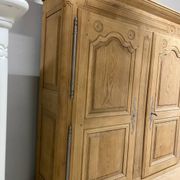 Louis XV style two-part buffet in raw wood