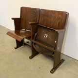 Vintage Two-Seat Cinema Bench from Ton 1950s