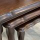 Set of 3 rustic nesting coffee tables in Louis XV style from 1950.