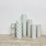 Set of 6 biscuit porcelain vases, 1970s